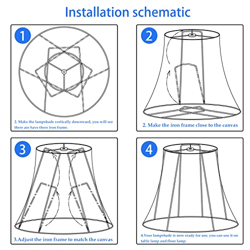 TooToo Star Double TOOTOO STAR Brown Lamp Shade Set of 2, Large Drum Lampshade for Floor Light and Table Lamp 10x14x10 inch, DIY Fabric Natural Linen Hand Crafted, Spider (Brown, 10 x 14 x 10.5 inch) - Image 5