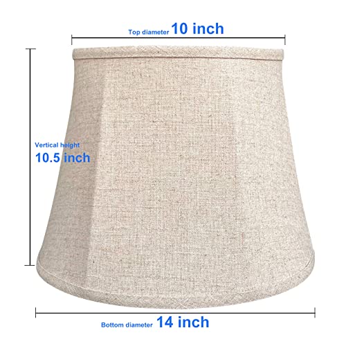 TooToo Star Double TOOTOO STAR Brown Lamp Shade Set of 2, Large Drum Lampshade for Floor Light and Table Lamp 10x14x10 inch, DIY Fabric Natural Linen Hand Crafted, Spider (Brown, 10 x 14 x 10.5 inch) - Image 2