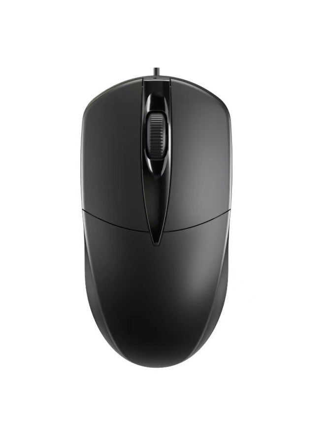 Computer Notebook Office Special Game Desktop Wired Mouse Internet Cafe Applicable Mechanical General Dell-Color:Wired Mouse Qingying Black [sound Button Qingying-Interface:Official Standard  - Image 1