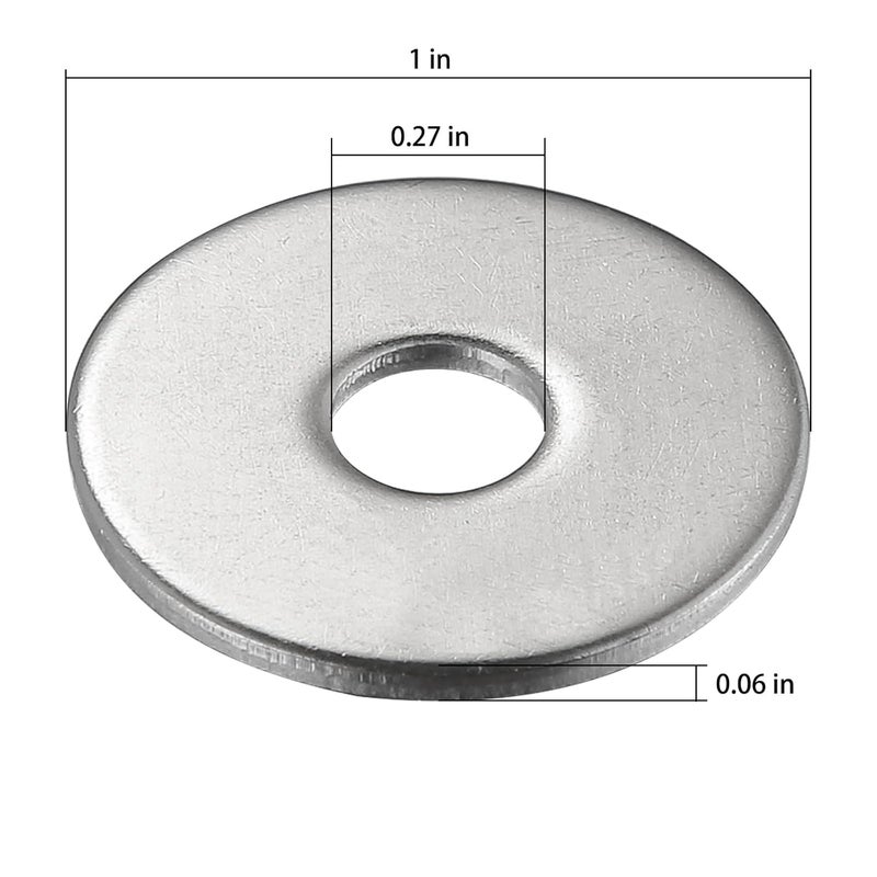 Wensilon Store (120 قطعة) 1/4" × 1" غسالات مسطحة من الفولاذ المقاوم للصدأ 304 للبراغي والصواميل، مناسبة لصيانة المصانع، المطبخ، المتجر والبناء الخارجي - Image 2
