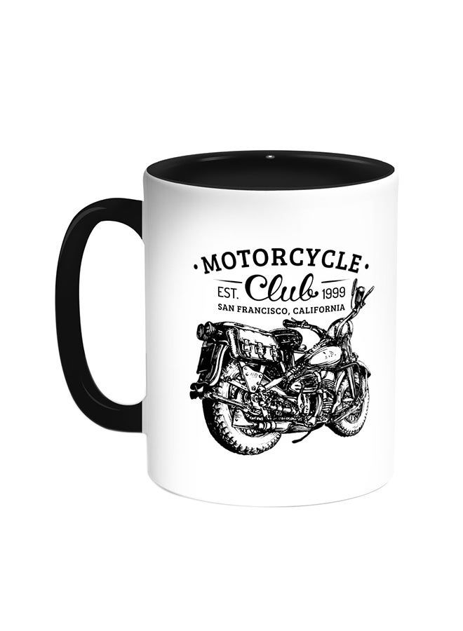 RKN Motorcycle Printed Coffee Mug Black/White 11ounce - Image 1
