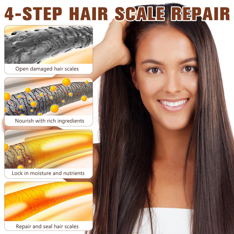 Collagen Hair Mask, Deep Conditioning Treatment Mask 5.1floz, Strengthen Hair and Enhance Manageability and Flexibility, for Dry or Damaged Hair, Enriched with Collagen, Argan Oil, Maca - Image 4