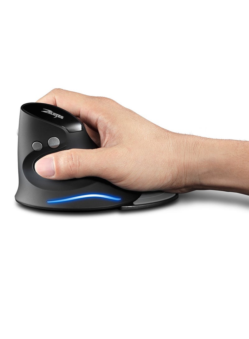 ZELOTES ماوس ألعاب عمودي F-17 بتردد 2.4 جيجاهرتز، ماوس بصري مريح مزود بـ 6 مفاتيح مع 3 نقاط لكل بوصة قابلة للتعديل لأجهزة الكمبيوتر المحمولة - Image 2