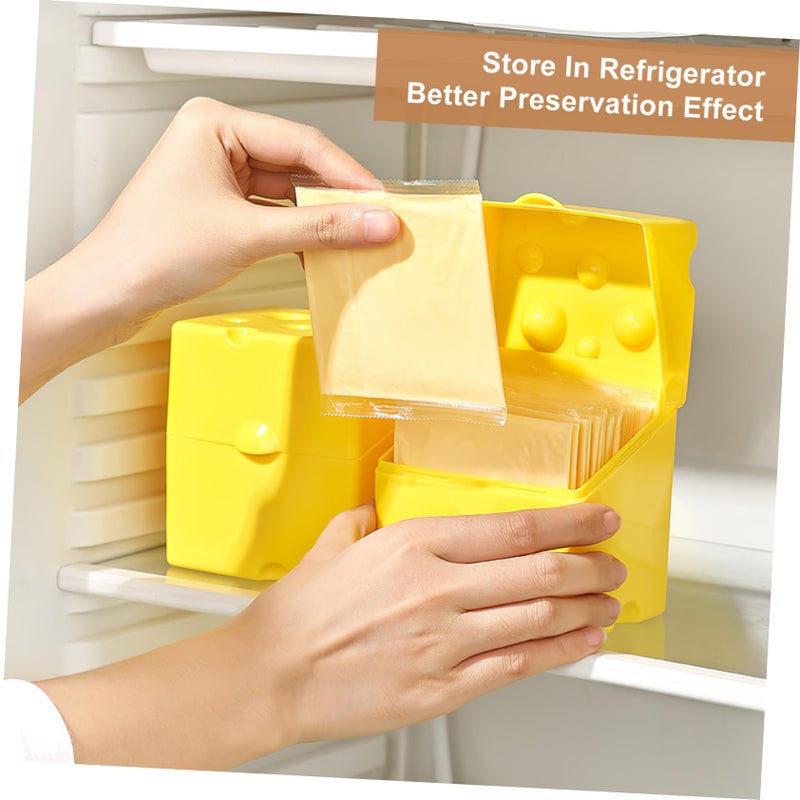 Plastic Cheese Container With Sealing Lid 2 Pack Airtight Food Storage Box for Refrigerator - Image 4