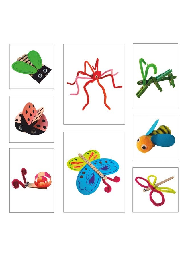 ويبي مجموعة أدوات Webby DIY للفنون والحرف اليدوية، حشرات زاحفة مخيفة، رسم، تلوين، نشاط ممتع ومثير للاهتمام للأطفال، من الخيزران، متعدد الألوان - Image 2