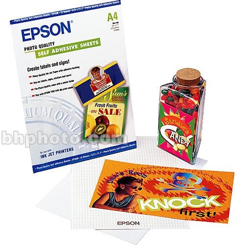 Epson Photo Quality Self-adhesive Sheets (8.3x11.7 Inches, 10 Sheets) (S041106),White - Image 2