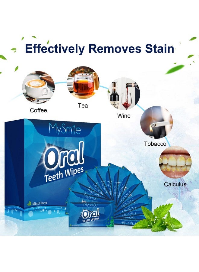 MySmile 100Pcs Teeth Wipes Disposal Finger Brush Deep Cleaning Teeth Wipes Oral Brush Up Tooth Wipes For Teeth Cleaning, Mint Flavor - Image 2