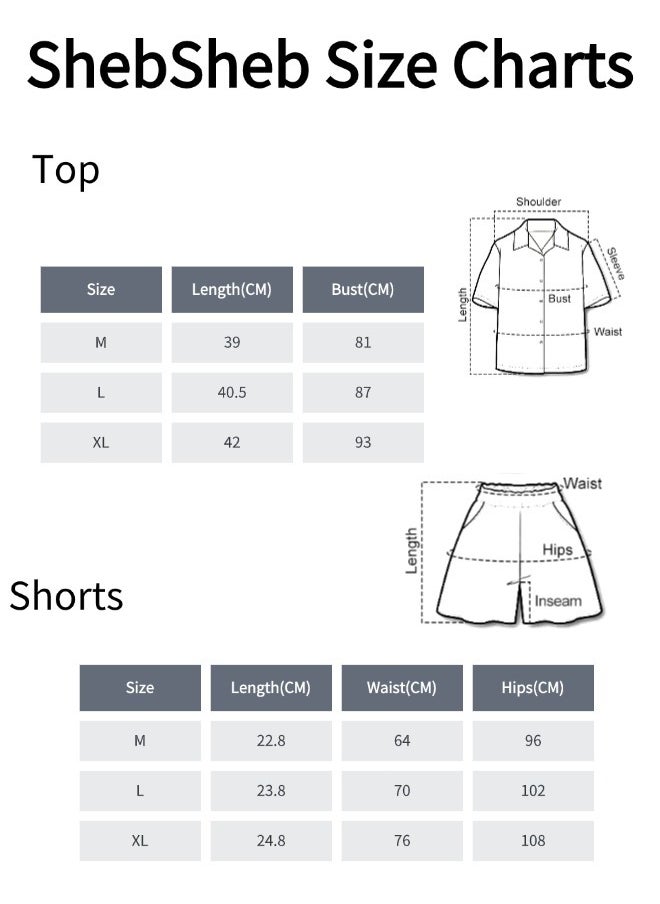 ShebSheb - Womens Cami Pajama Sets 2 Piece Cute Print Pjs Soft Tank Top & Elastic Waist Shorts Camisole Lounge Set - Image 1