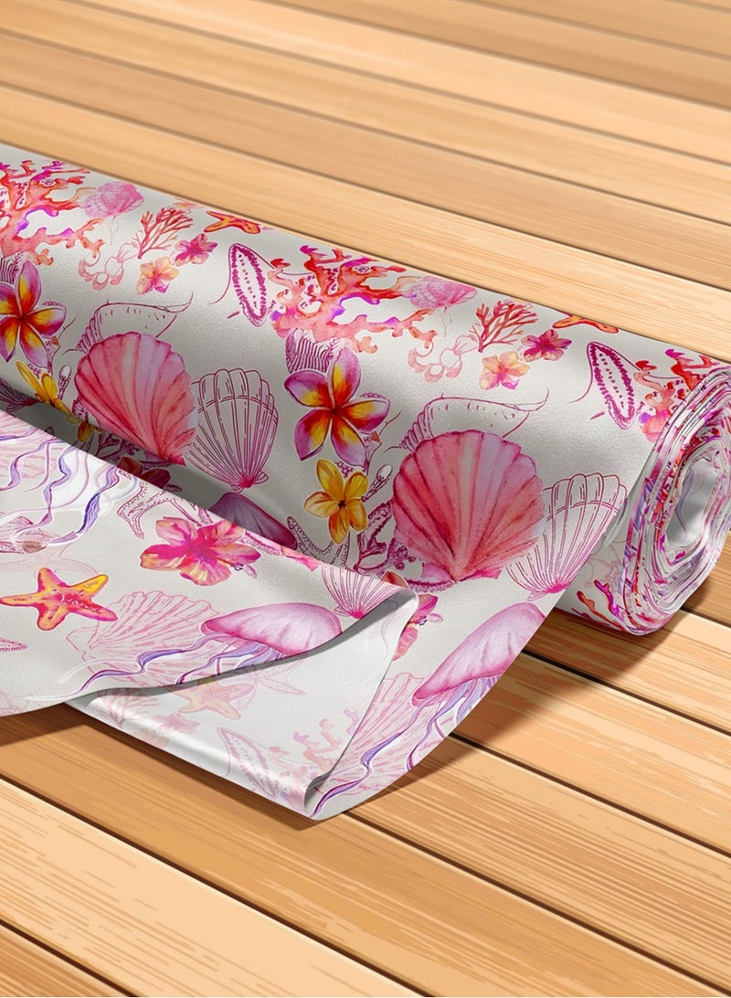 Vellato Al Lail Aramny Silk Fabric By The Yard Pink, Purple Jellyfish, Starfish Jalabiya Makhweer Dressmaking 58 Inches Width - Image 5