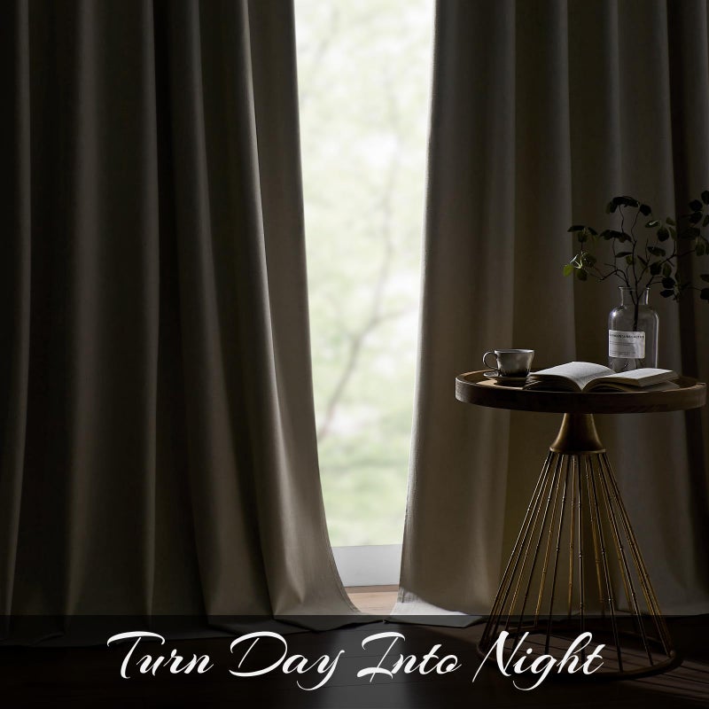 Joydeco Linen Blackout Curtains 96 inch Long - Thermal Insulated Drapes 2 Panels  100% Blackout Curtains for Bedroom and Luxury Living Room Decor  Pinch Pleated (96L x 40W  Linen) - Image 5