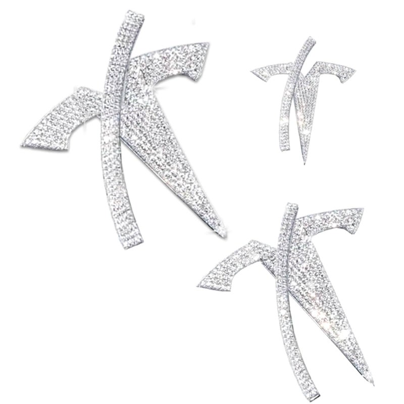 Yeapop Bling Bling Rhinestone Logo Emblems for Tesla Model 3 2017-2023,6 Pcs Emblems Stickers for Front Trunk, Rear Trunk, Bedazzled Accessories for Model 3. - Image 1