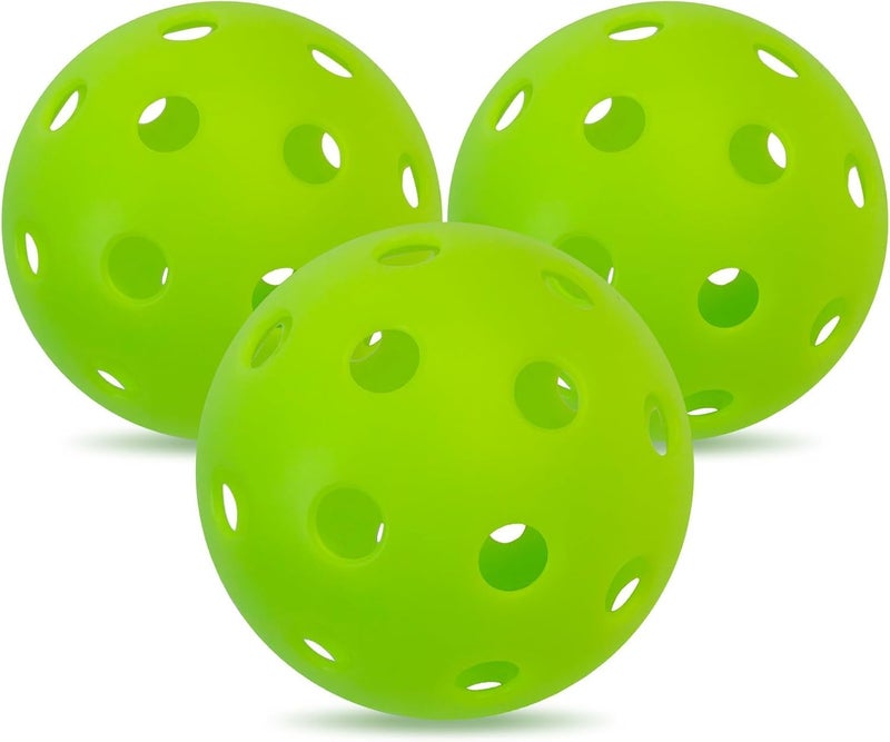 ianoni Pickleball Balls, 40 Holes Pickle Balls for Outdoor Indoor Sports Play, High Bounce Durable Pickleballs for All Types Paddles, Gifts for Pickleball Lovers (Green 3Pc) - Image 1