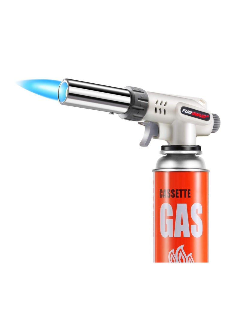 Butane Torch Kitchen Blow Lighter, Culinary Torches Head Professional Chef Cooking Adjustable Flame For Sous Vide, Creme Brulee, Baking, BBQ (Butane Gas Not Included)