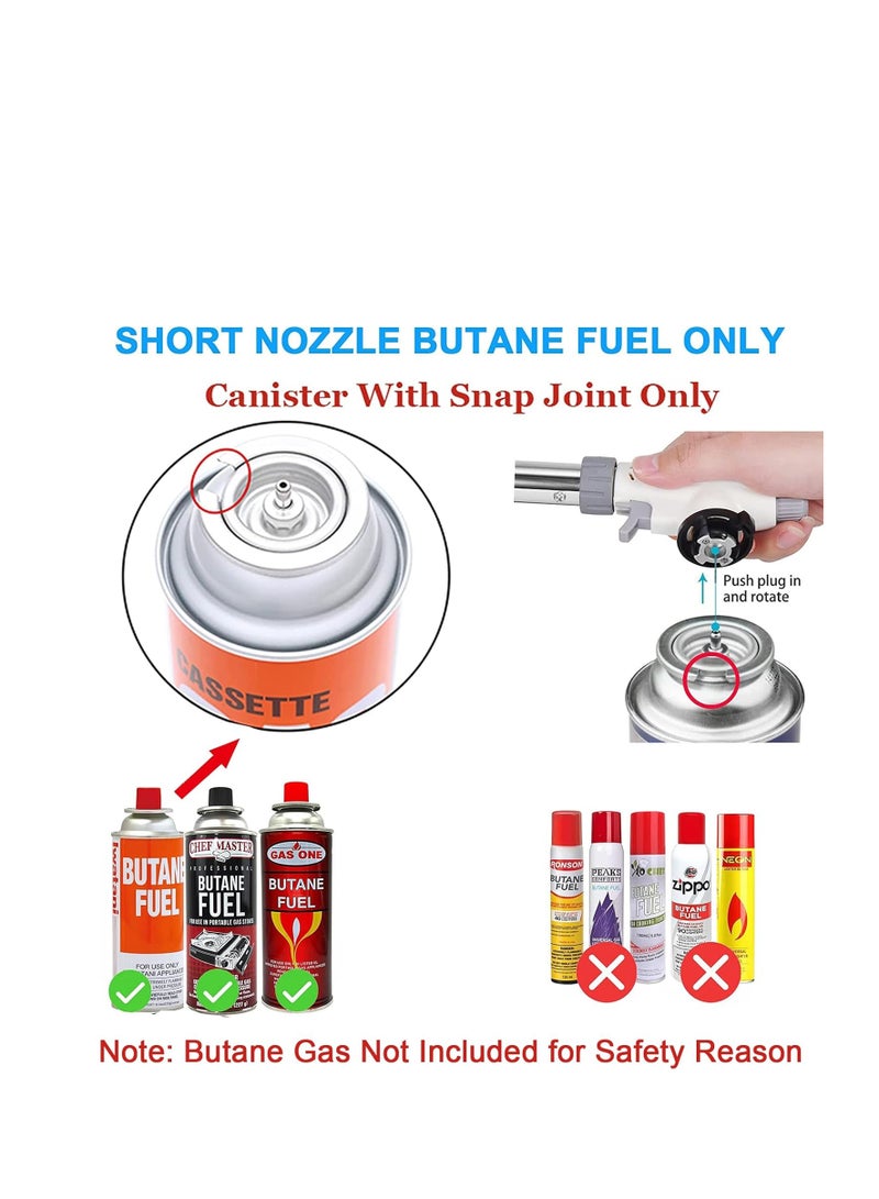 Butane Torch Kitchen Blow Lighter, Culinary Torches Head Professional Chef Cooking Adjustable Flame For Sous Vide, Creme Brulee, Baking, BBQ (Butane Gas Not Included)