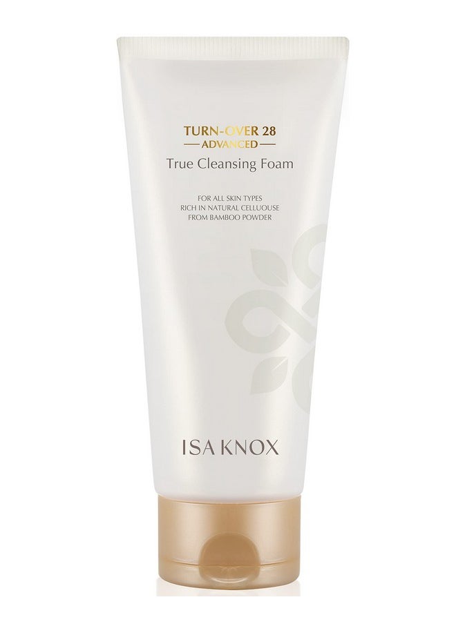 Isa Knox - Turnover 28 Advanced (True Facial Cleanser 6.1Fl Oz) Korean Skincare Nondrying Bubble Foam Face Wash Pomegranate Vinegar Natural Bamboo Cellulose - Image 1