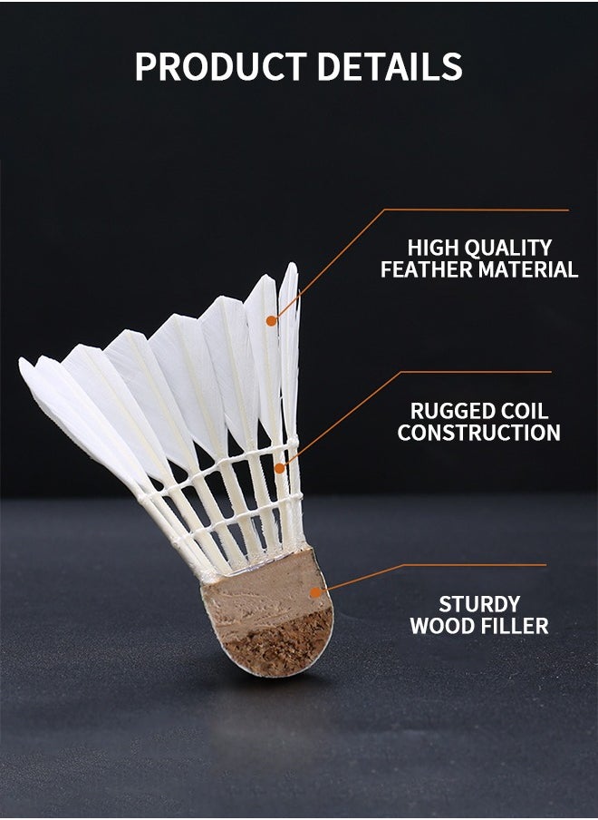 GROIC - Goose Feather Pack of 3, Badminton Shuttlecocks with Great Stability and Durability, High Speed Badminton Ball - Image 1