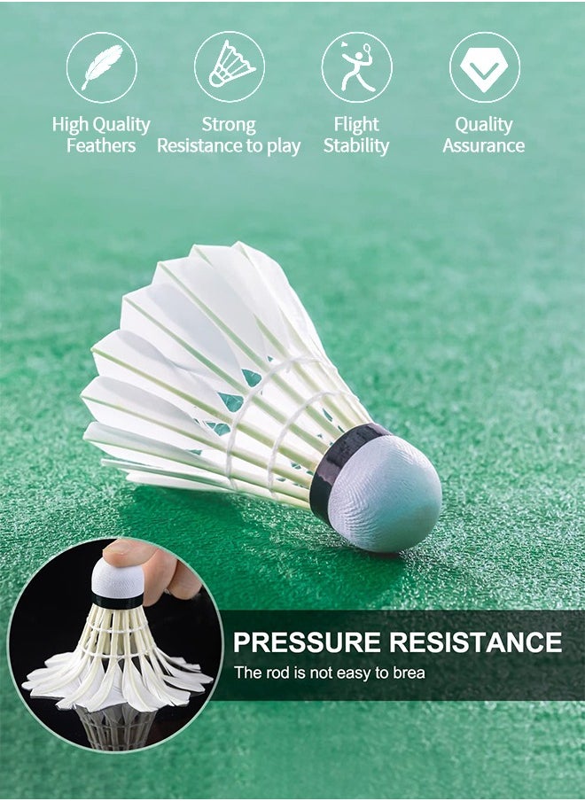 GROIC - Goose Feather Pack of 3, Badminton Shuttlecocks with Great Stability and Durability, High Speed Badminton Ball - Image 1