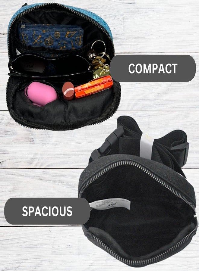 NGIL Mini Belt Bag for Women Crossbody Pack Waist Bag FannyPack with Adjustable Strap Crossbody Pouch for Traveling, Hiking (Glitter-Black) - Image 5
