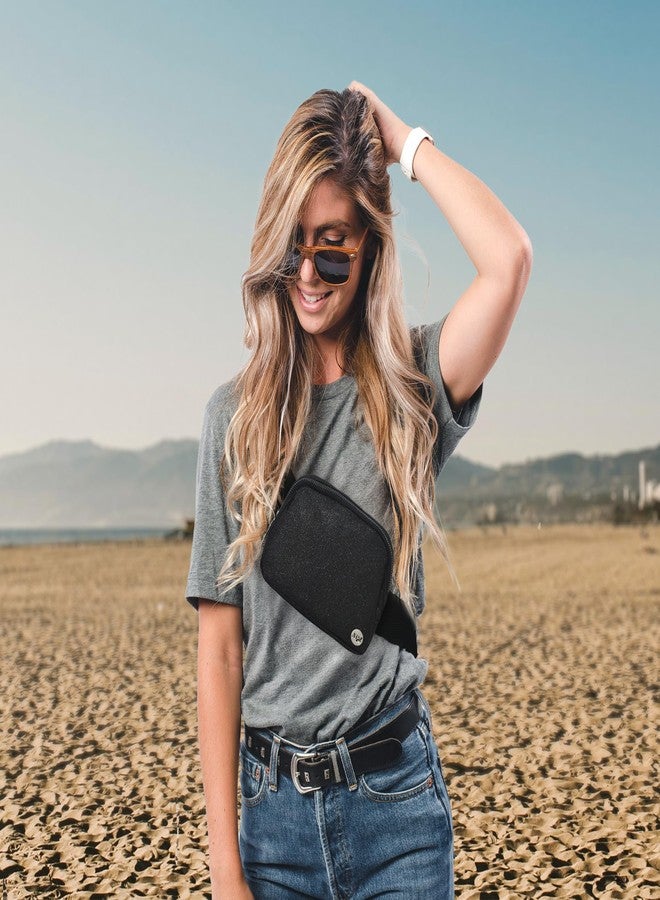 NGIL Mini Belt Bag for Women Crossbody Pack Waist Bag FannyPack with Adjustable Strap Crossbody Pouch for Traveling, Hiking (Glitter-Black) - Image 2