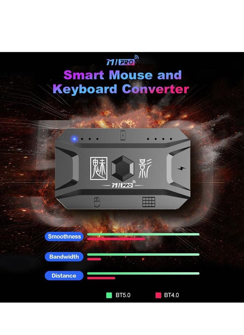 Generic - M1 Pro Keyboard Mouse Converter Portable Mobile Game Keyboard and Mouse Adapter BT5.0 Connection Support Android iOS System - Image 1