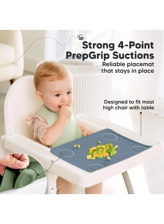 KeaBabies Prep Silicone Placemats, Non-Slip Feeding Mat, BPA-Free, Slate - Image 4