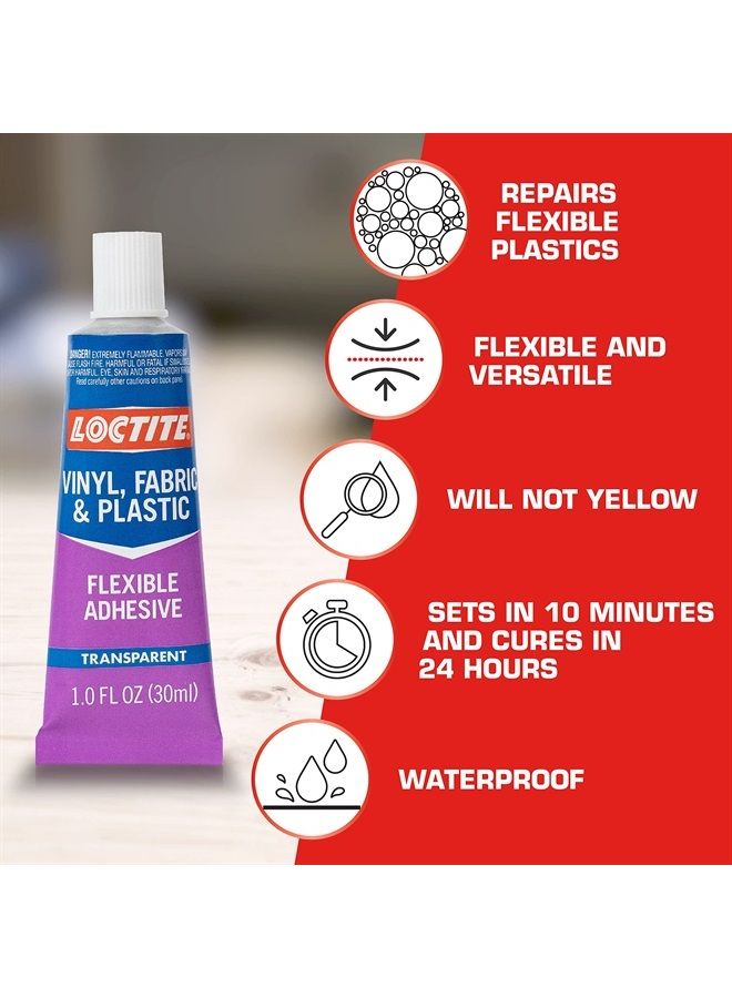 Loctite Vinyl Fabric & Plastic Repair Flexible Adhesive 1 oz, 1 Squeeze Tube 