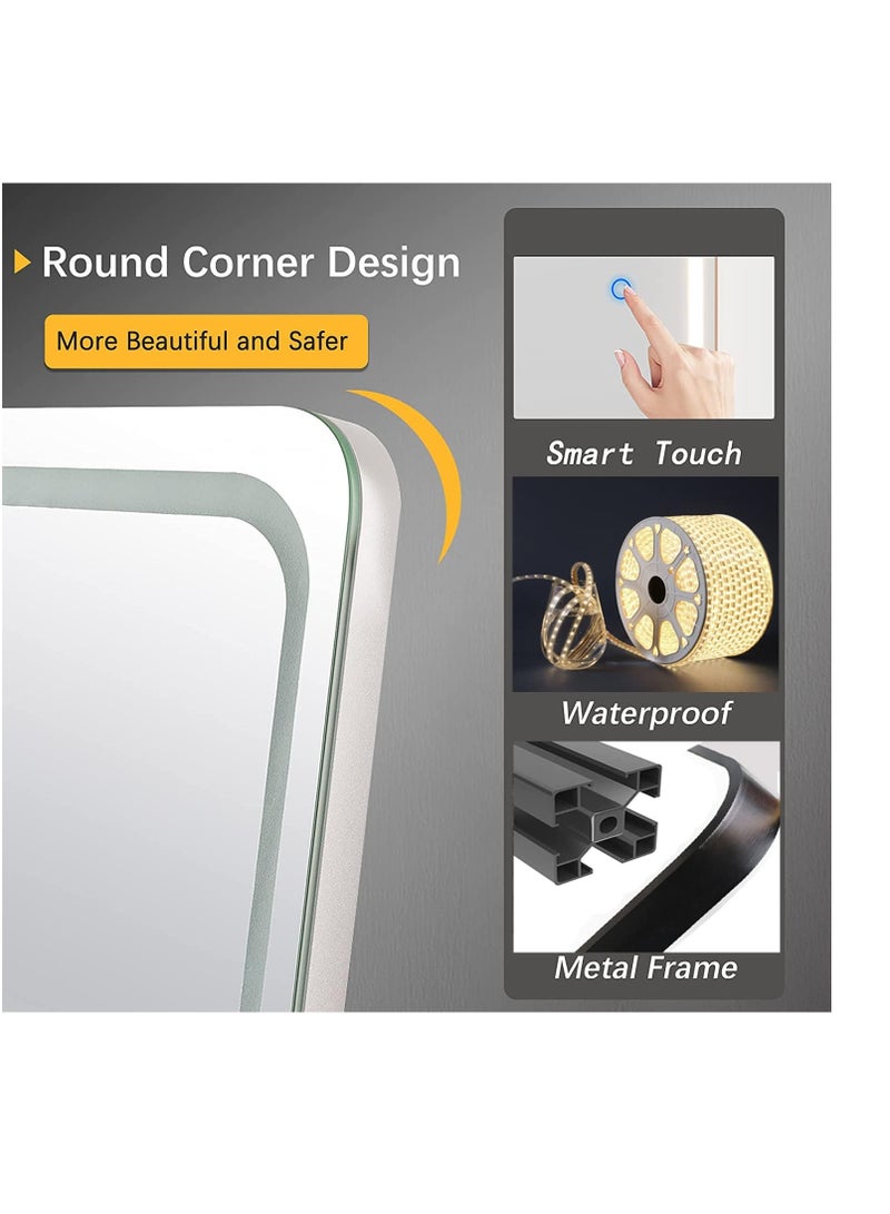 Y&D Full Length Floor Mirror LED Whole Body Mirror, Wall Mounted Hanging Mirror with Lights, Makeup Vanity Mirror, Bedroom Full Size Body Mirror with Dimming & 3 Color Modes - Image 5