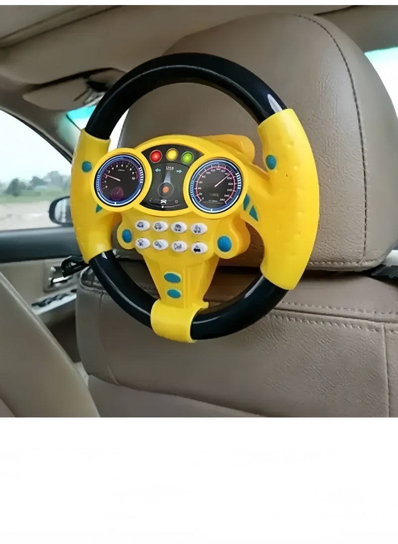 Lee Yon Steering Wheel Simulator Musical Toy, Yellow - Image 1