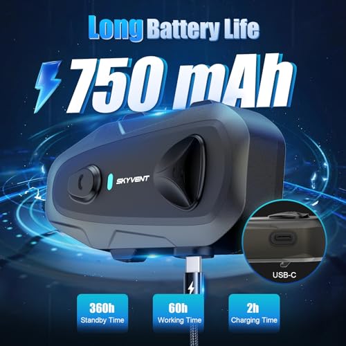 EJEAS E1 Motorcycle Helmet Bluetooth Headset, Bluetooth 5.3 Helmet Speaker with Noise Reduction and IP65 Waterproof, Voice Assistant and Hands-Free Calling for Single Rider Use - Image 3