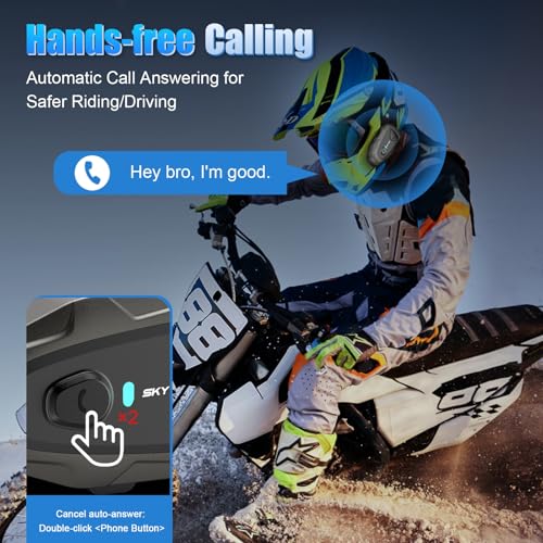 EJEAS E1 Motorcycle Helmet Bluetooth Headset, Bluetooth 5.3 Helmet Speaker with Noise Reduction and IP65 Waterproof, Voice Assistant and Hands-Free Calling for Single Rider Use - Image 5