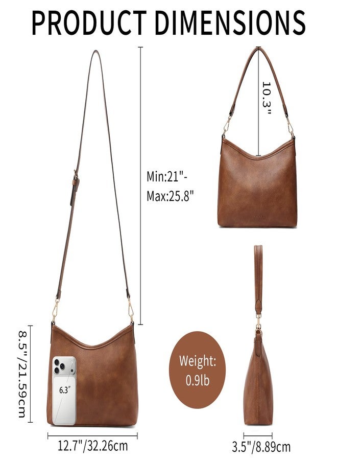 SENDEFN Shoulder Bag for Women Top-Handle Travel Handbag Vegan Leather Crescent Hobo Bag Cross Body Clutch Underarm Purse with Shoulder Strap - Image 5