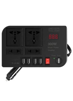 BYGD 300W Car Power Inverter DC 12V/24V to 220V AC with 4 USB Ports Fast Charging with 2 Universal Sockets with Multi functional LED Display Photovoltaic Inverter  - Image 1