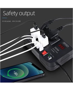 BYGD 300W Car Power Inverter DC 12V/24V to 220V AC with 4 USB Ports Fast Charging with 2 Universal Sockets with Multi functional LED Display Photovoltaic Inverter  - Image 5
