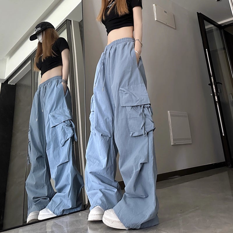 American retro overalls children's spring, summer, autumn and winter 2025 new loose wide-leg hiphop jazz dance assault pants - Image 3