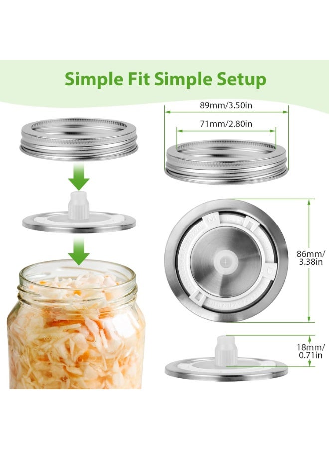 موثوقية التنبؤ 4 أغطية تخمير لبرطمانات ماسون ذات فوهة عريضة، أغطية قابلة لإعادة الاستخدام من الفولاذ المقاوم للصدأ مزودة بمؤشر للتاريخ، مجموعة أدوات تخمير للمبتدئين، متوافقة مع أي برطمان تخمير للاستخدام المنزلي - Image 5