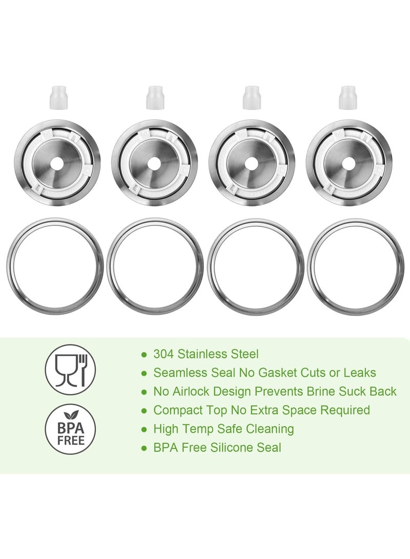 موثوقية التنبؤ 4 أغطية تخمير لبرطمانات ماسون ذات فوهة عريضة، أغطية قابلة لإعادة الاستخدام من الفولاذ المقاوم للصدأ مزودة بمؤشر للتاريخ، مجموعة أدوات تخمير للمبتدئين، متوافقة مع أي برطمان تخمير للاستخدام المنزلي - Image 2