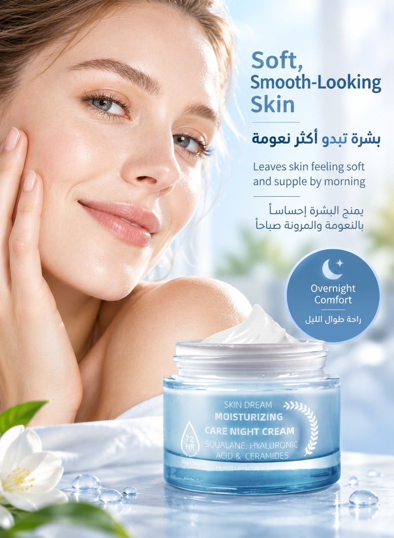SKIN Hyaluronic Acid Night Cream for Face – Overnight Hydating Moisturizer for Soft, Smooth-Looking Skin - Image 4