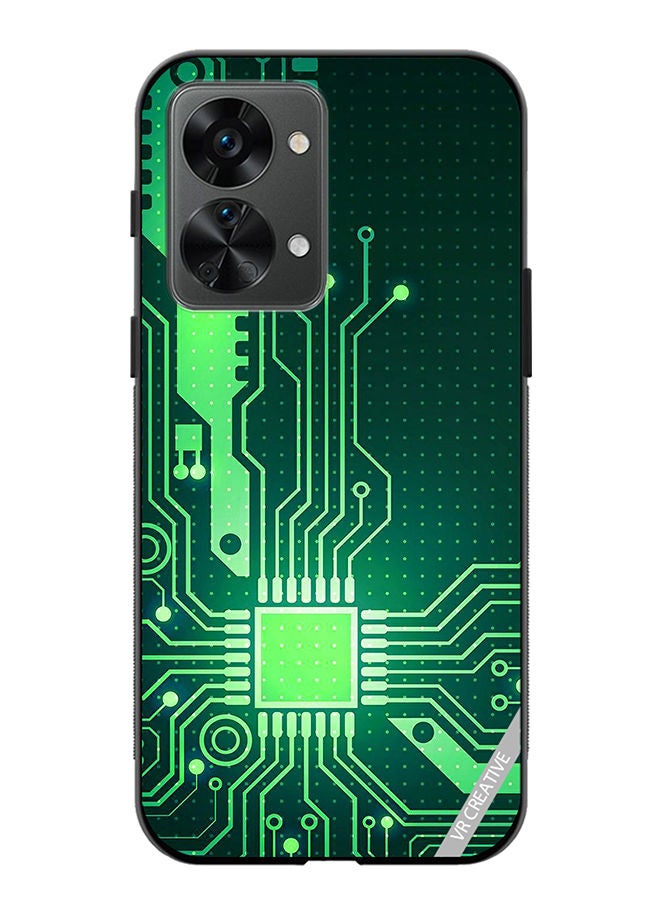 VR CREATIVE Protective Case Cover For OnePlus Nord 2T Circuit Design Multicolour - Image 1