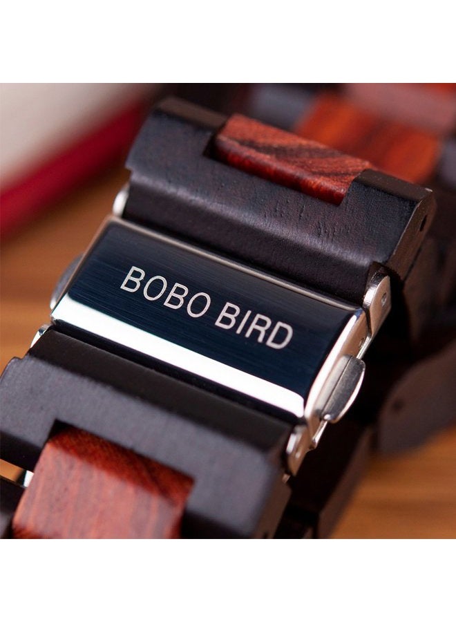 BOBO BIRD Mens Wooden Watches Luxury Mechanical Watch Lightweight Wood Band Timepieces for Men with Gift Box, Red, Mechanical - Image 5