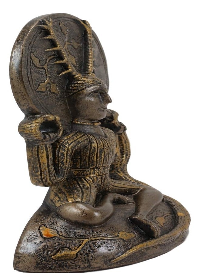 Ebros Gift Ebros Seated Celtic Horned God Herne Cernunnos with Deer Antlers and Earth Disc Statue Oberon Zell Rendering of Gundestrop Cauldron Sculpture 6.25" Tall Wicca Paganism Accent Home Decor - Image 4