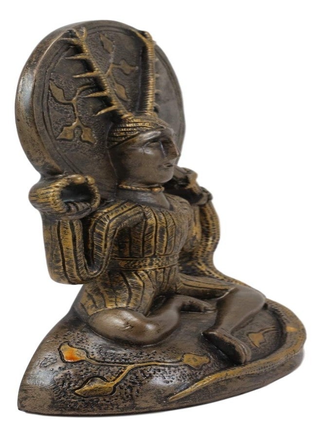 Ebros Gift Ebros Seated Celtic Horned God Herne Cernunnos with Deer Antlers and Earth Disc Statue Oberon Zell Rendering of Gundestrop Cauldron Sculpture 6.25" Tall Wicca Paganism Accent Home Decor - Image 5