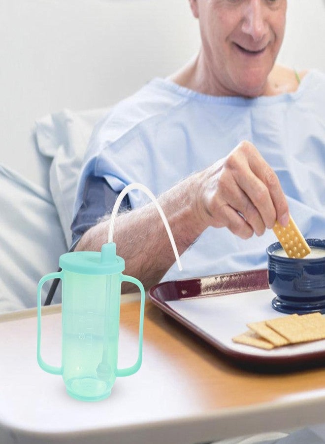 Clobeau Adult Sippy Long Straw Cups for Elderly 350ml Sippy Cup with 2 Handles No Spill Cup for Adults Dysphagia Disabled Patients Drinking Spill-Resistant Cups Sip Handicap - Image 4