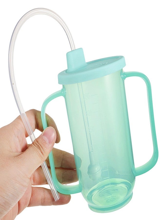 Clobeau Adult Sippy Long Straw Cups for Elderly 350ml Sippy Cup with 2 Handles No Spill Cup for Adults Dysphagia Disabled Patients Drinking Spill-Resistant Cups Sip Handicap - Image 2