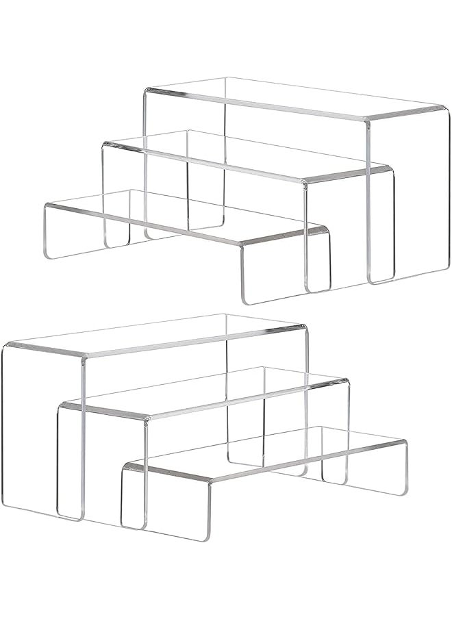 erorex Amiazi 6 Pcs Clear Acrylic Showcase Display Risers Dessert And Cupcake Stand Risers For Party Event Shoe Riser Display Organizer Cosmetics Display Riser  - Image 1