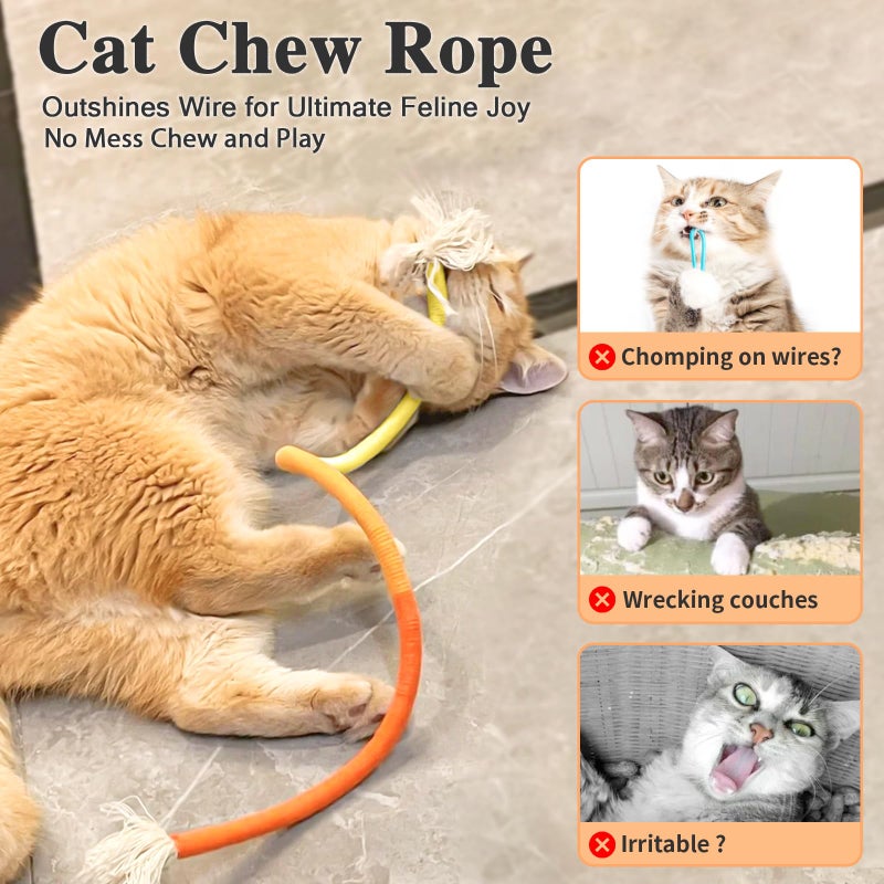 Retro Shaw Cat Toys Chew Ropes with Refillable Catnip for Indoor Kitten Teeth Cleaning, 3Pcs Interactive Cat Rope Kitty Toys for All Breeds 23.6 Inches - Image 2