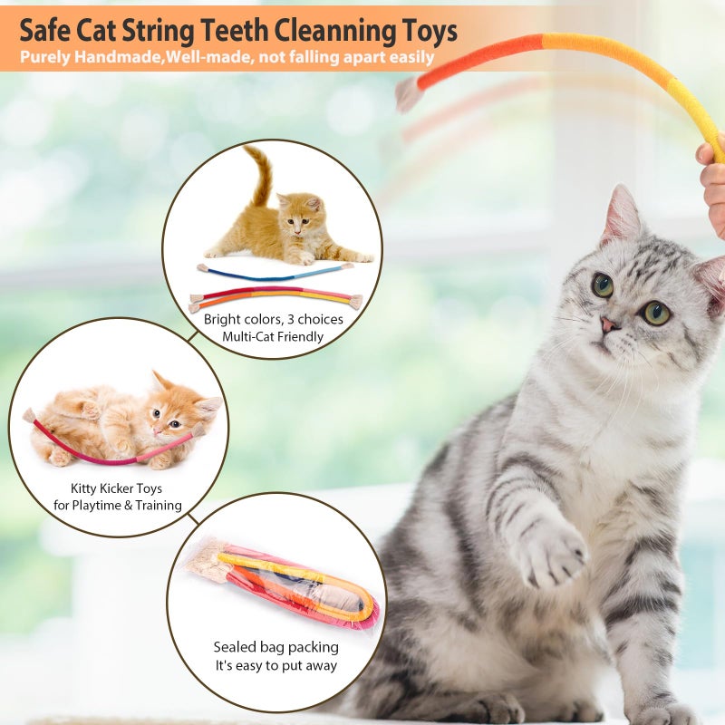 Retro Shaw Cat Toys Chew Ropes with Refillable Catnip for Indoor Kitten Teeth Cleaning, 3Pcs Interactive Cat Rope Kitty Toys for All Breeds 23.6 Inches - Image 4