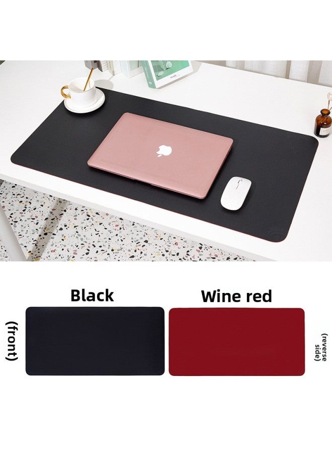 Advertising Leather Mouse Pad Custom Printed Pattern Desk Pad Custom Made Two-Color Writing Pad Desktop Waterproof Pad Printed Logo-Color:60cm*30cm [free Strap]-Pattern:Black + Wine Red - Image 1