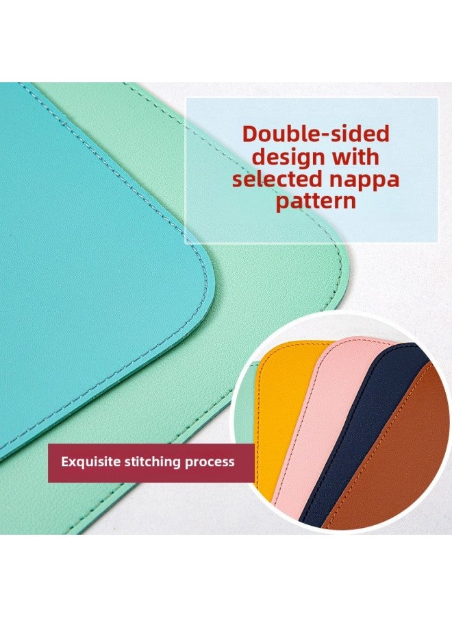 Advertising Leather Mouse Pad Custom Printed Pattern Desk Pad Custom Made Two-Color Writing Pad Desktop Waterproof Pad Printed Logo-Color:60cm*30cm [free Strap]-Pattern:Black + Wine Red - Image 2