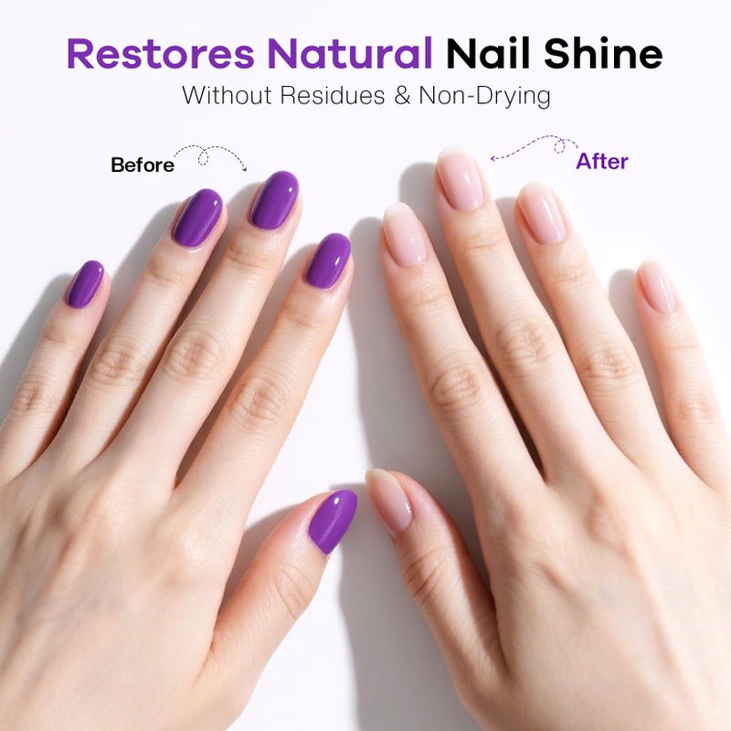 Glamonade Acetone Nail Polish Remover: Professional Gel Polish Remover for Nails - Gel Nail Polish Remover for Removal of Gel/Glue/Artificial nail - with Grape Seed Oil for Gentle Removal(8 Fl Oz) - Image 4