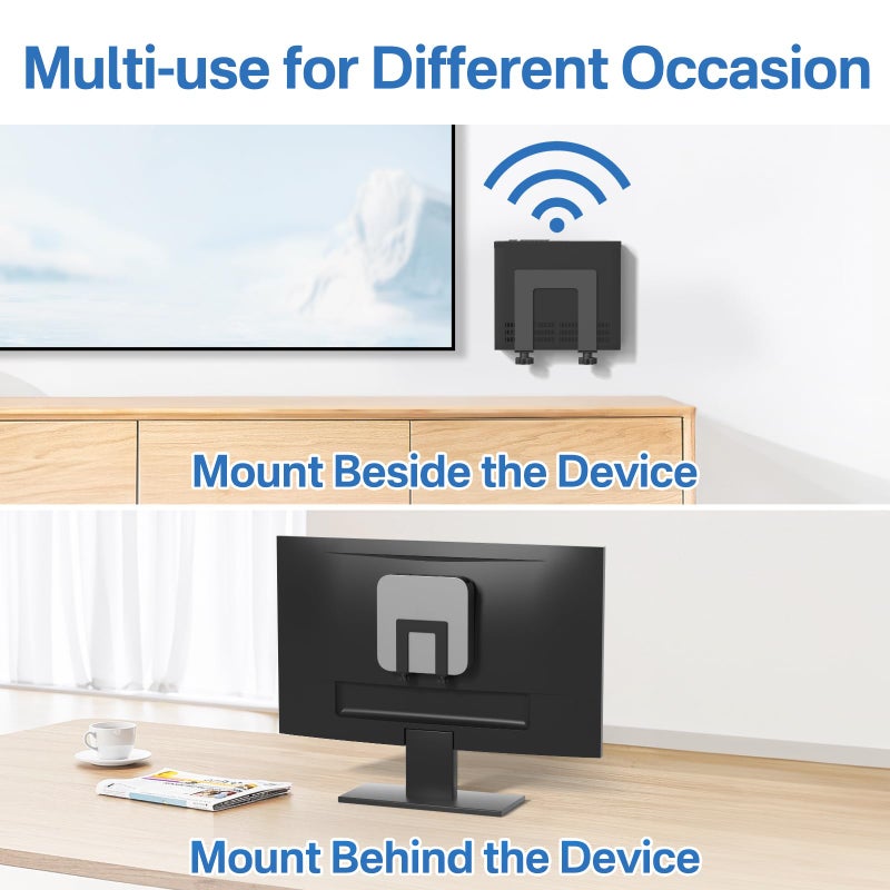 Chunxiao Adjustable Wall Mount for Cable Box | Router Mount | Modem Mounts, Cable Box Mount Behind TV for Streaming Media, DVD Players and More Small or Narrow Devices Shelf - Image 4